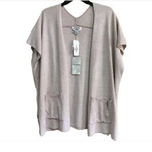 Tommy Bahama Women L - XL Island Soft Cardigan Sweater Open Front Beige NWT